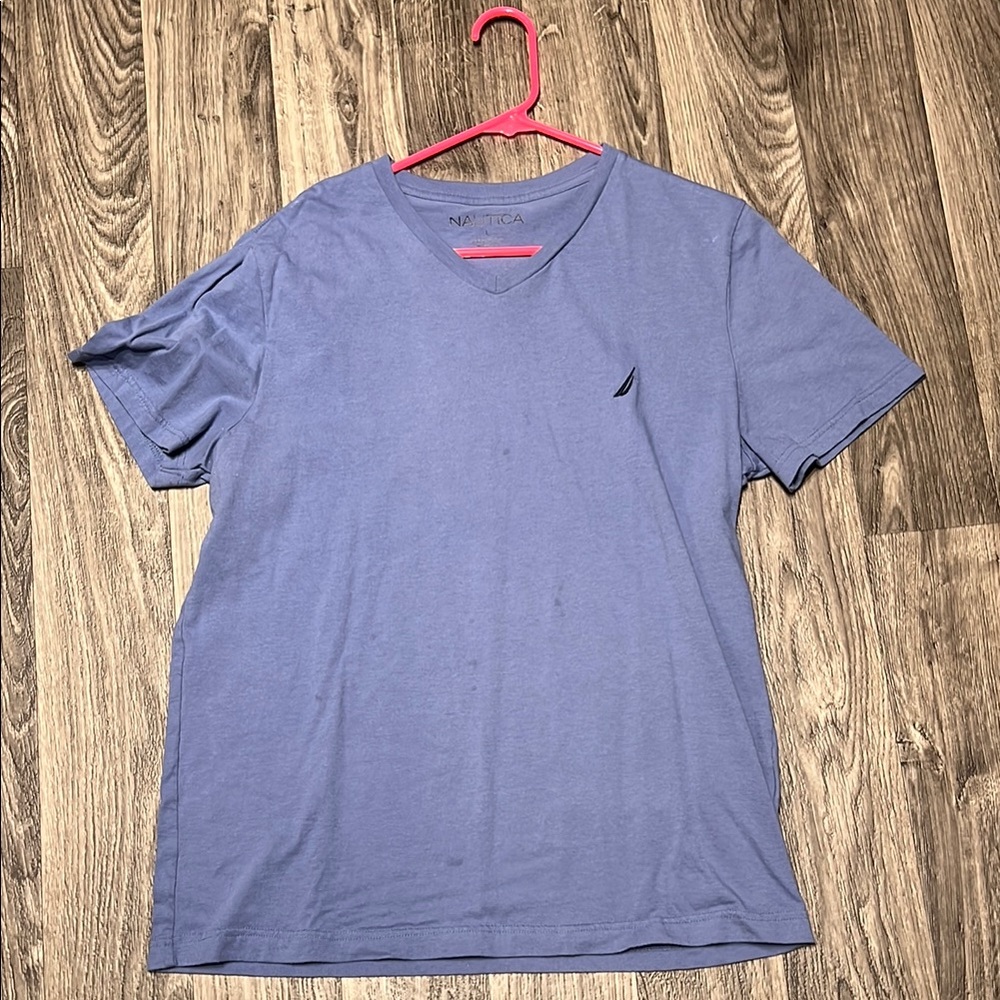 Nautica Blue Short Sleeve Tee Classic Crew Neck